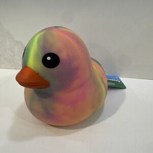 Sunny Days Jumbo Squeezy Duck Tie-Dye Yellow Squishy Stress Relief Toy New 2026